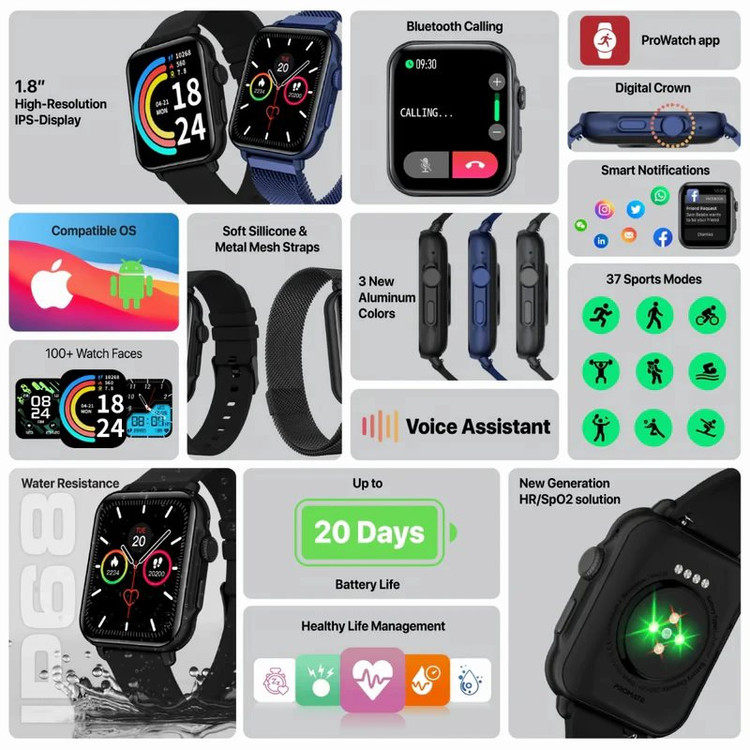 ساعت هوشمند پرومیت کاسیو مدل PROWATCH-B18 مشکی