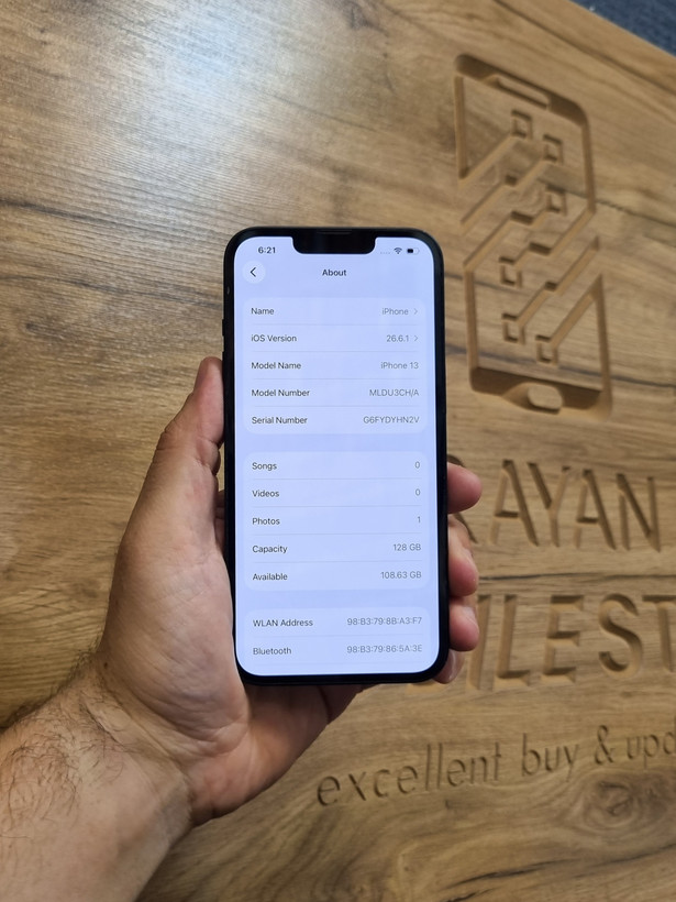 گوشی کارکرده آیفون 13 نرمال باتری 89 فابریک مدل iPhone 13 CH دو سیم کارت ظرفیت 128 گیگابایت و رم 4 گیگابایت - ریجستر